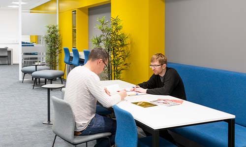 The inside of the Masood Enterprise Centre at Alliance Manchester Business School