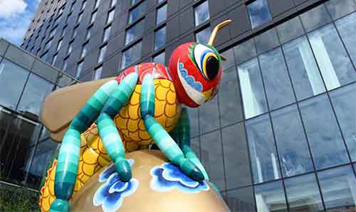 The Beejing sculpture at Alliance Manchester Business School